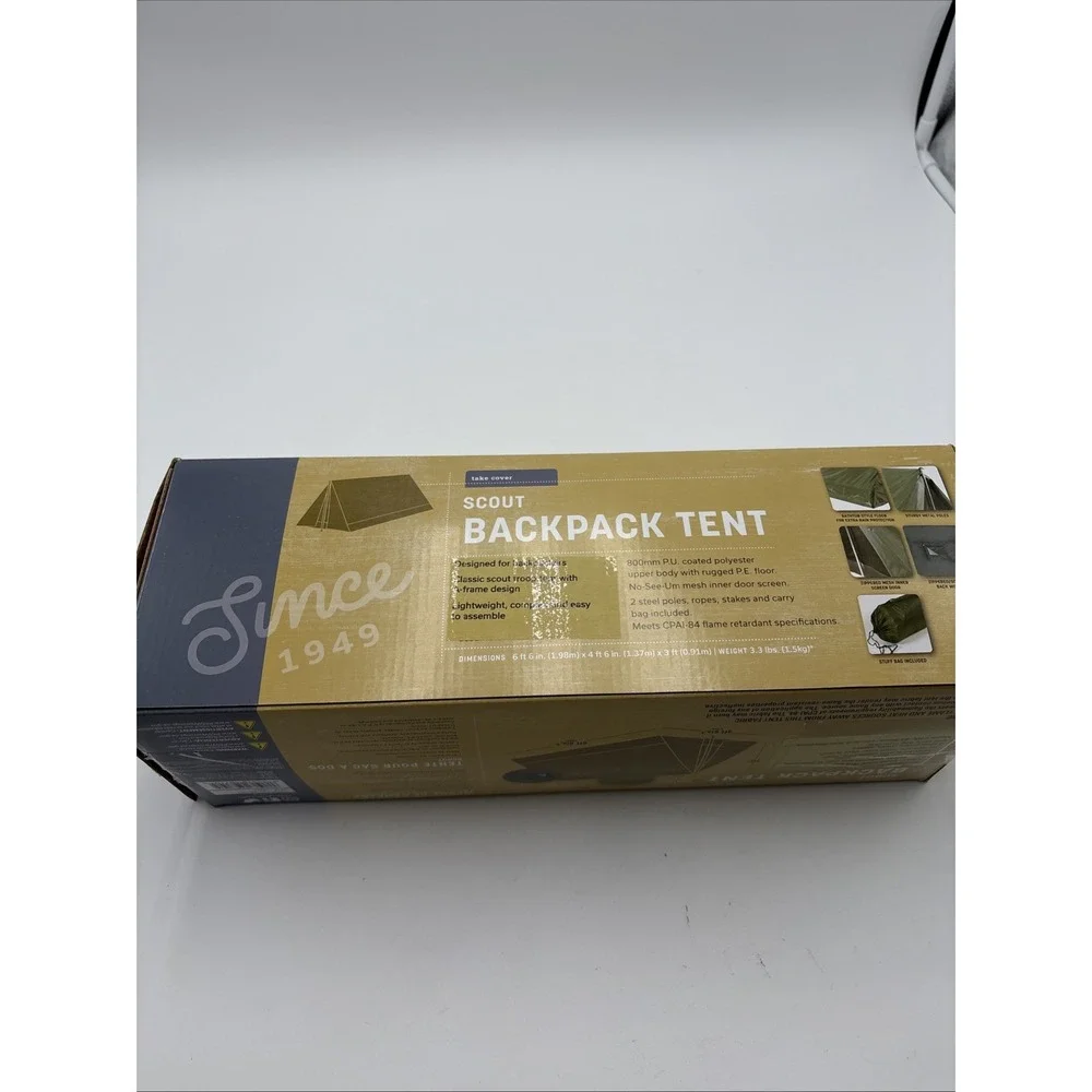 Stansport Scout Take Cover Backpack Tent New In Box 6ft 6in By‎ 4ft 6in 2 Person